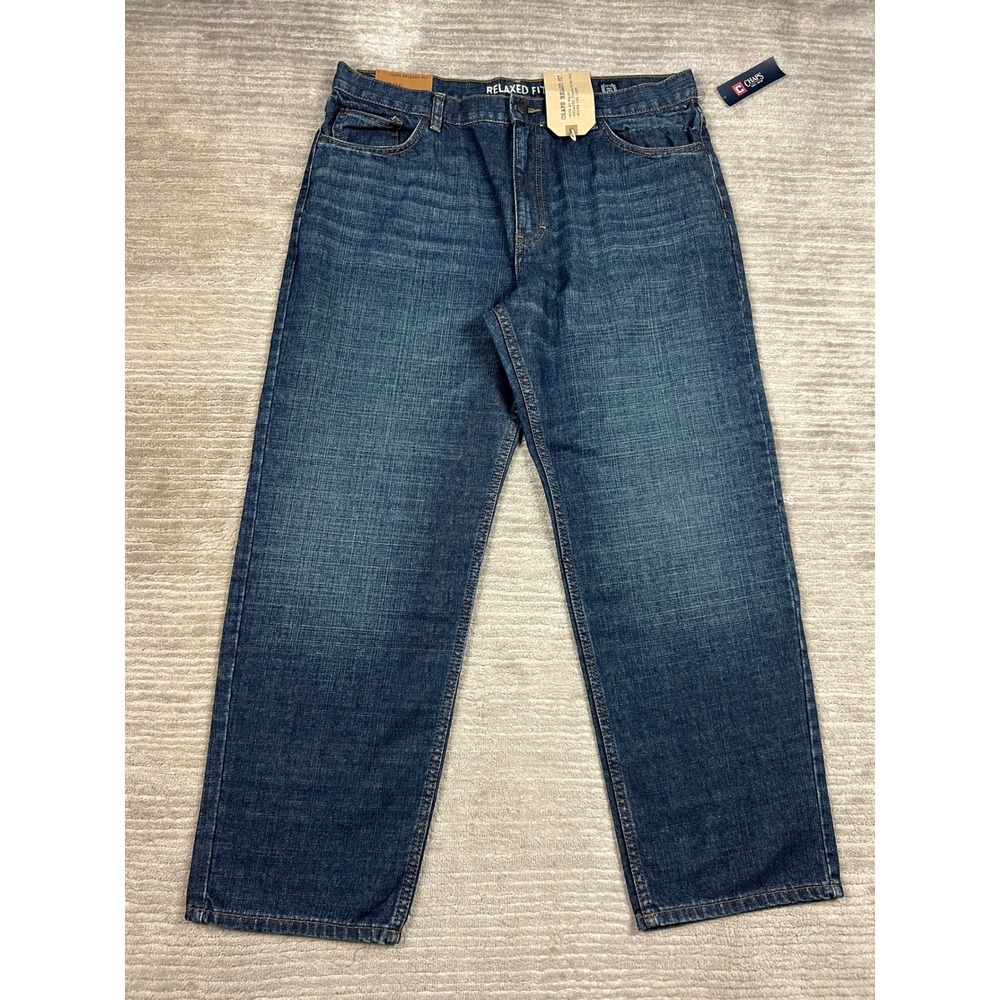 Chaps Denim Jeans Mens 38x30 Blue Relaxed‎ Fit 100% Cotton 5-Pocket Medium Wash